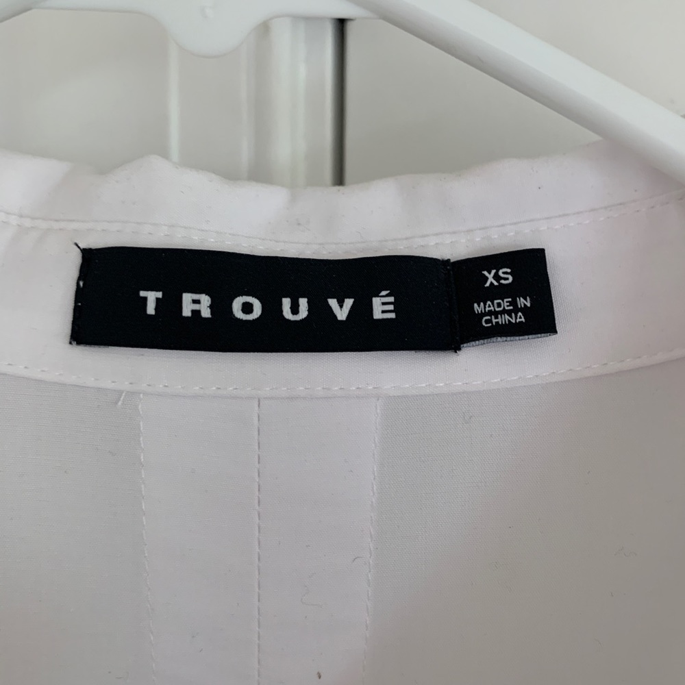 Trouve White And Cream, Color Block, Button Down - image 4